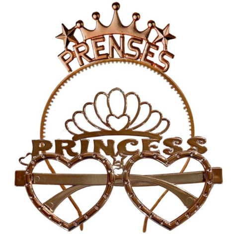 Mika Bakır Prenses Gözlük Taç Takımı